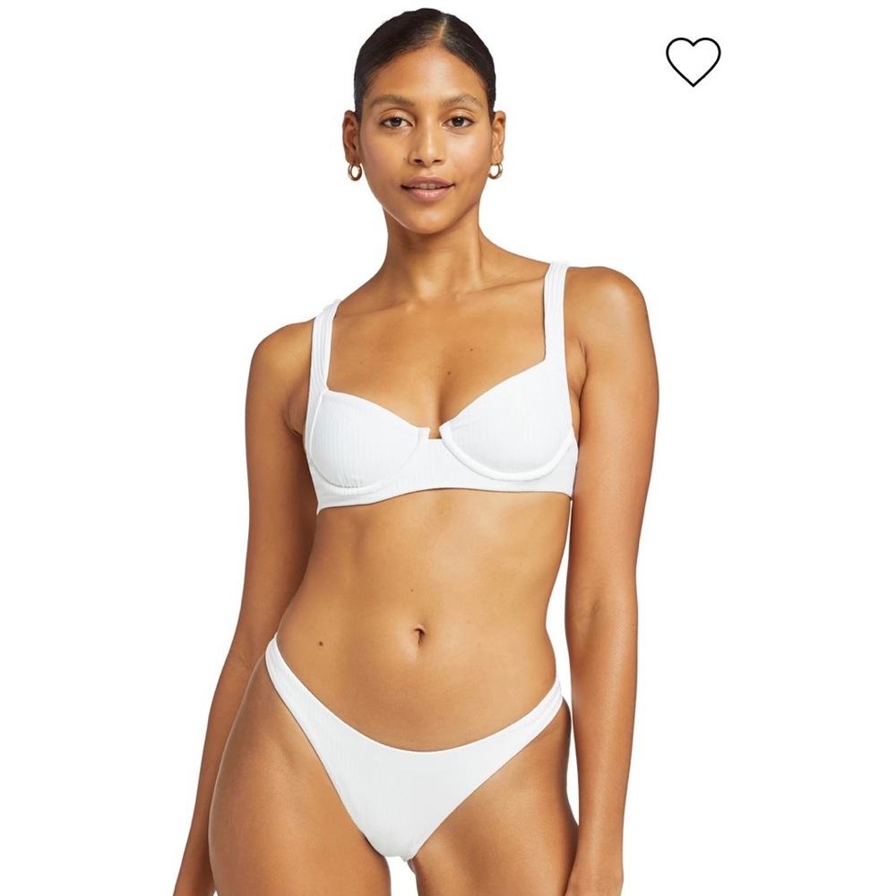 Vitamin A Ribbed Demi Underwire Bikini Top + Matching Side-Tie bottom, Size S